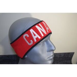 Hudson's Bay CANADA Olympics Winter Fleece Headband Ear Warmers Red Maple Leaf